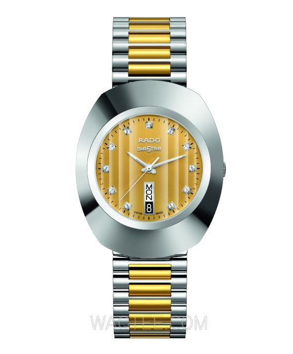 Rado Original Diastar Silver & Golden St.Steel Golden Dial For Men