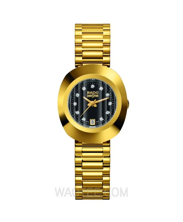 Rado Original Diastar Golden St.Steel Black Dial For Women