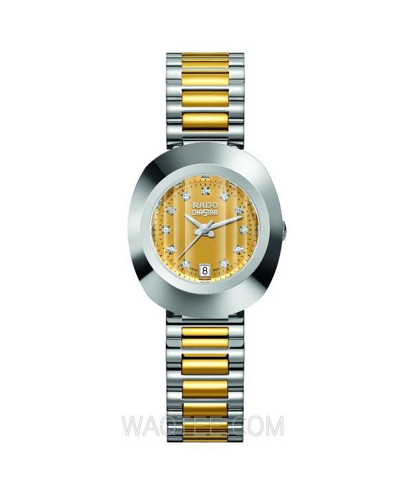 Rado Original Diastar Silver & Golden St.Steel Golden Dial For Women