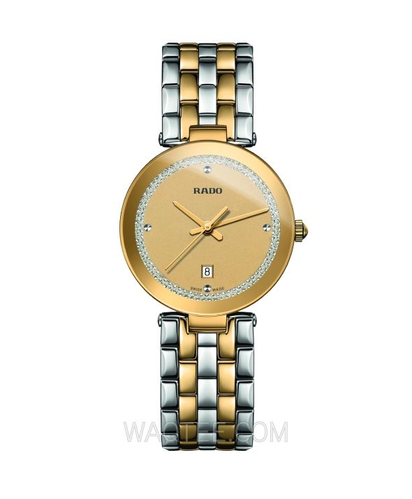 Rado Florence Silver & Golden St.Steel Golden Dial For Women