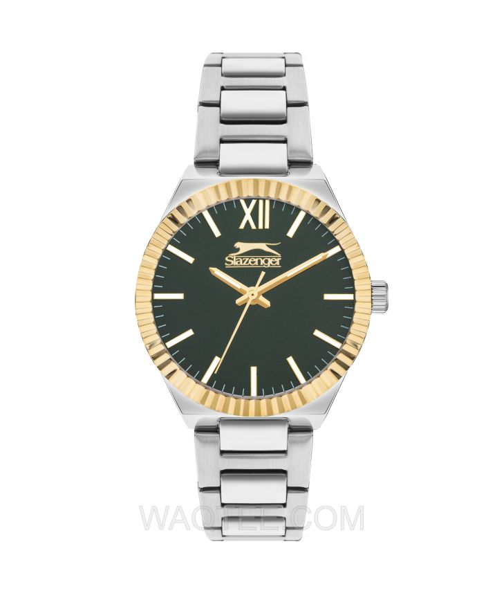 Slazenger Alessia Silver St. Steel Green Dial For Women