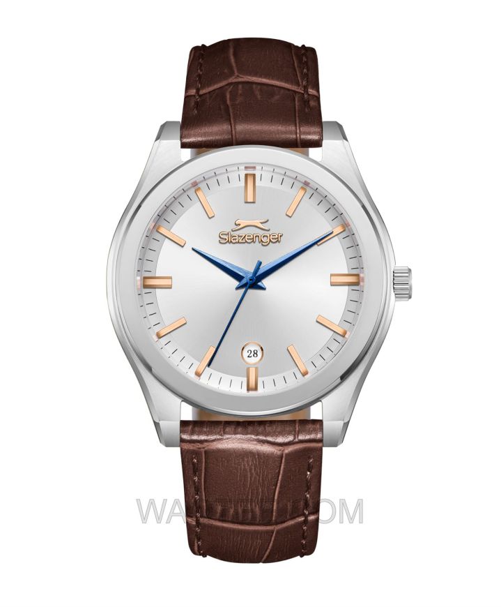 Slazenger Bold Brown Leather Silver Dial For Men