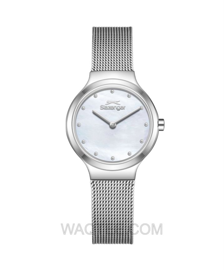 Slazenger Amara Silver Mesh St. Steel White Dial For Men