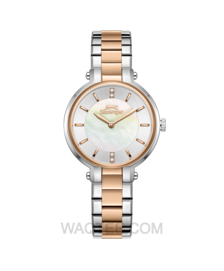 Slazenger Alina Silver & Rosegold St. Steel White Dial For Women