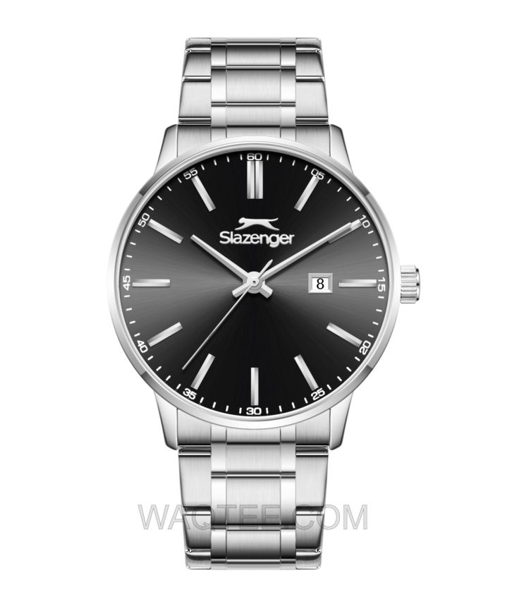Slazenger Ignite Silver St. Steel Black Dial For Men