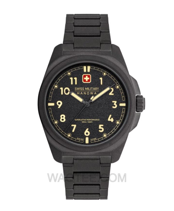 Swiss Military Hanowa Field Master Black St. Steel Black Dial For Men