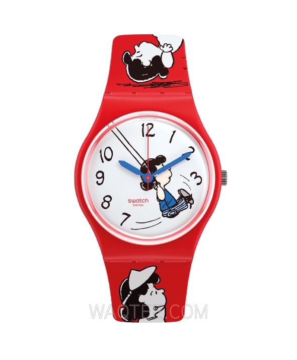 Swatch Klunk Red Rubber For Kids & Women