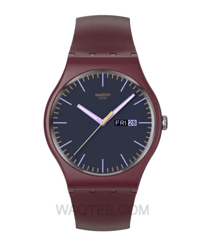 ساعة يد سواتش (Carbonic) بأسوار مطاطي اخضر وميناء اسود رجالية ( موديل: YVS525) 