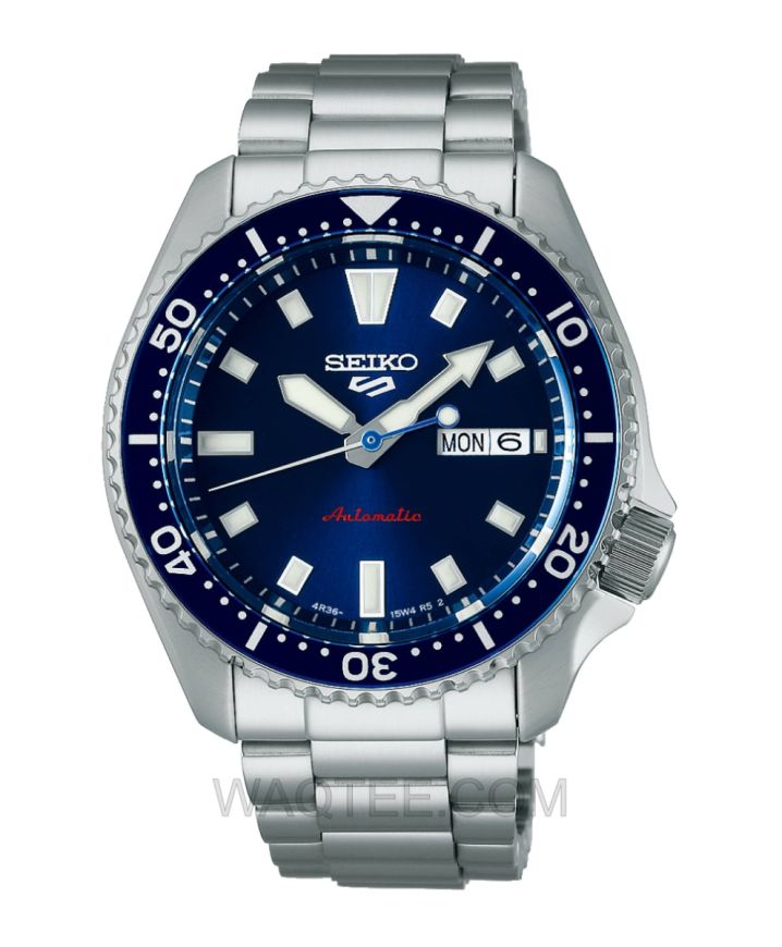 Seiko 5 Silver St. Steel Dark Blue Dial For Men