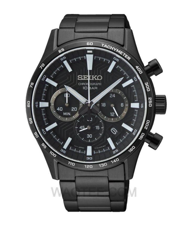 Seiko Corporation Chronograph Black St. Steel Black Dial For Men