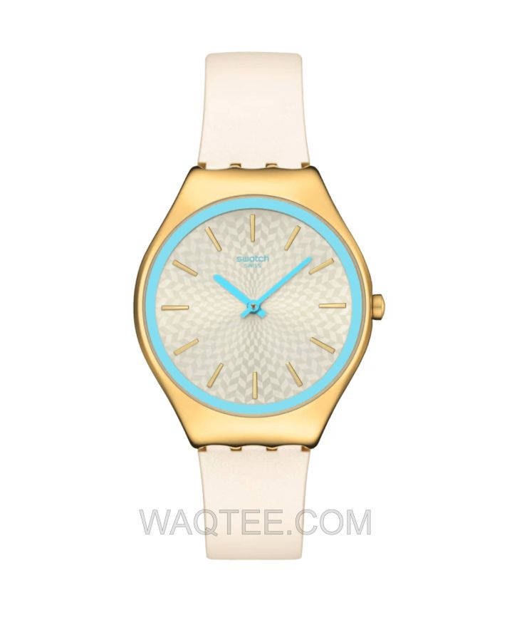 Swatch COCO HO BLU White Leather White Dial For Women