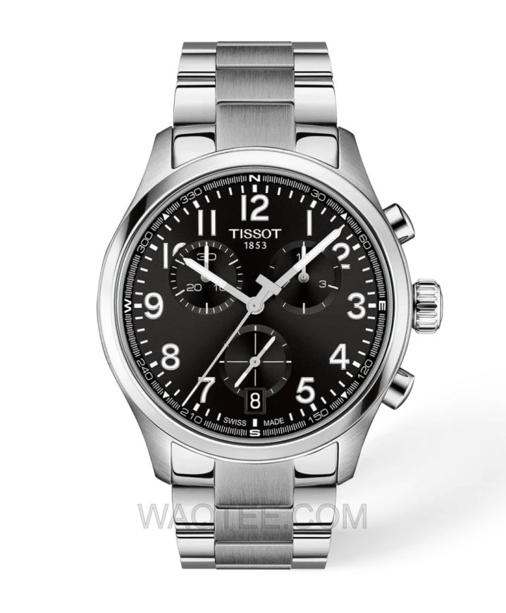 Tissot ChronoghraPh L Silver St. Steel Black Dial For Men