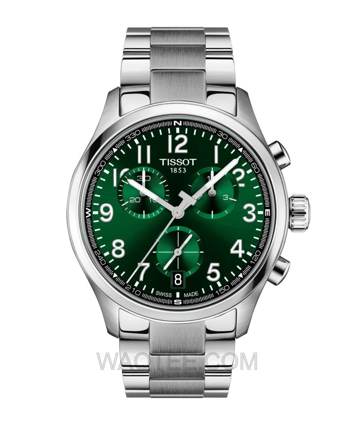 Tissot L Chronograph Silver St. Steel Green Dial For Men