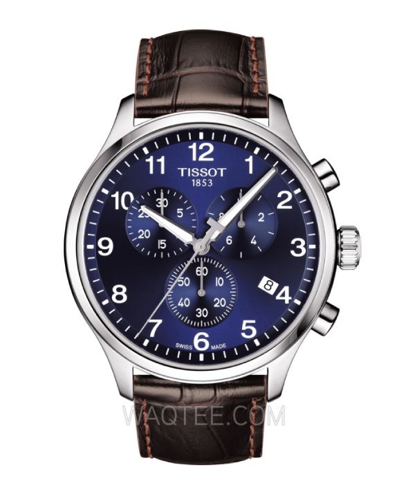 TISSOT T-Sport CHRONO XL Brown Leather Blue Dial For Men 