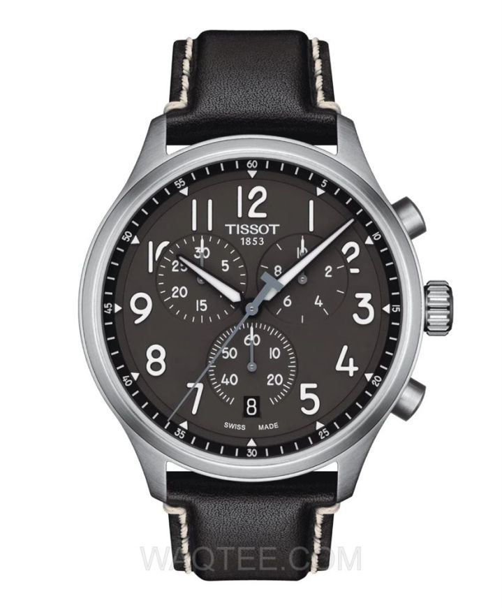 Tissot Chrono XL Black Leather Black Dial For Men