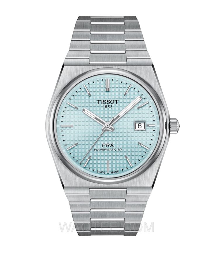 Tissot PRX Powermatic Silver St. Steel Light Blue Dial For Men