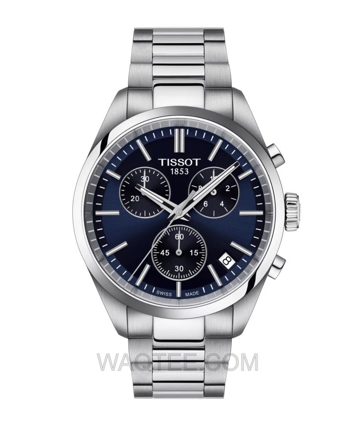 Tissot PR 100 Chronograph Silver St. Steel Dark Blue Dial For Men