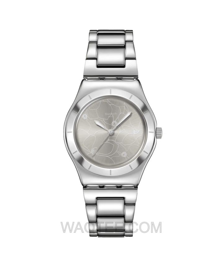 Swatch Petal Silver St. Steel Silver Dial For Women