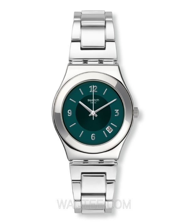 Swatch Middle Silver St.Steel Green Dial For Women