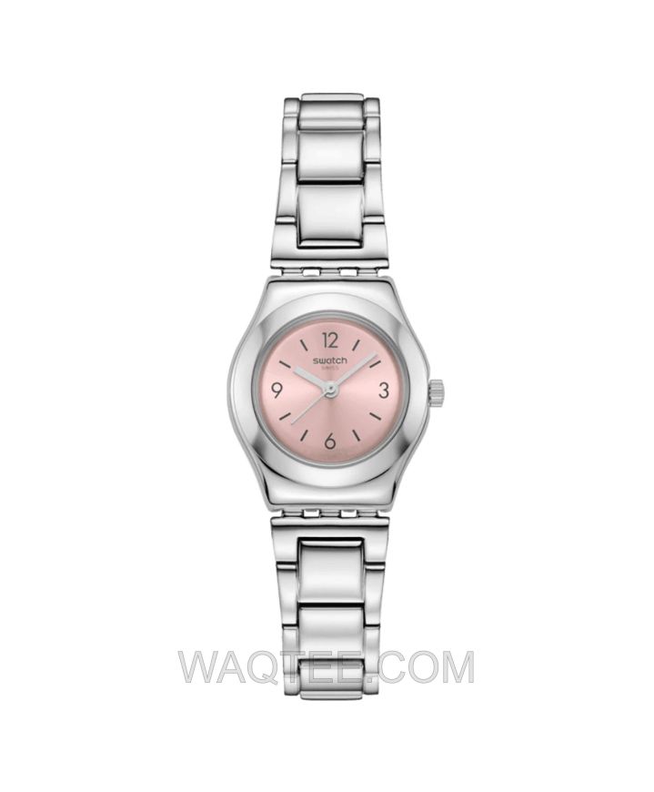 Swatch Rosy Glow Silver St. Steel Pink Dial For Women