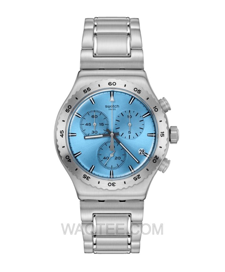 Swatch Irony Chronograph Silve St. Steel Blue Dial For Men