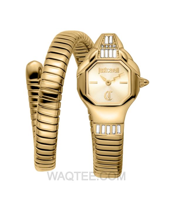 Just Cavalli Brillante Snake Golden St. Steel Golden Dial For Women