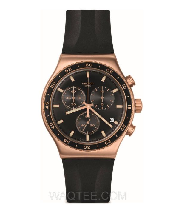 Swatch Stain Sheen Black Rubber Black Dial For Men
